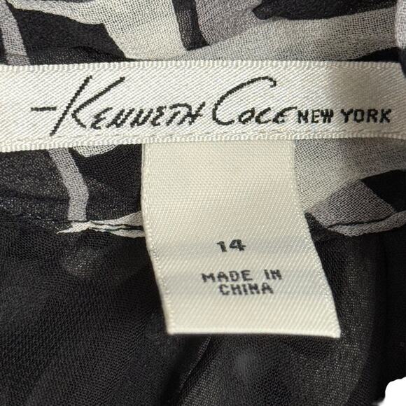 Kenneth Cole New York Womens 100% Silk Sleeveless Print Black Top Blouse NWT 14 - Picture 16 of 16